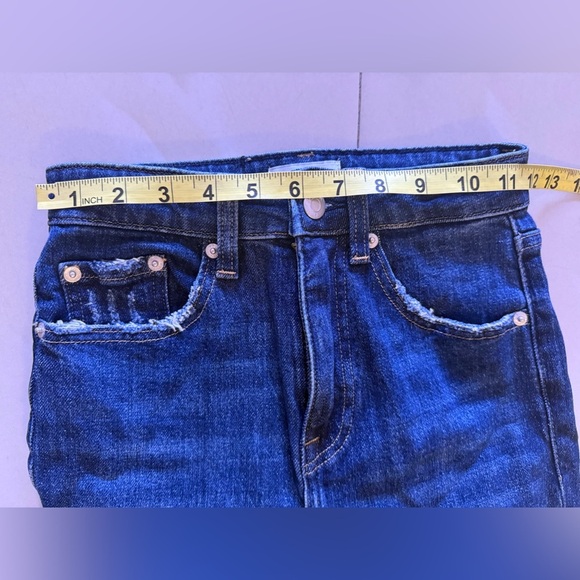 Pistola baggy jeans, dark denim, distressed high waist zip bottom size 23 - Picture 15 of 16
